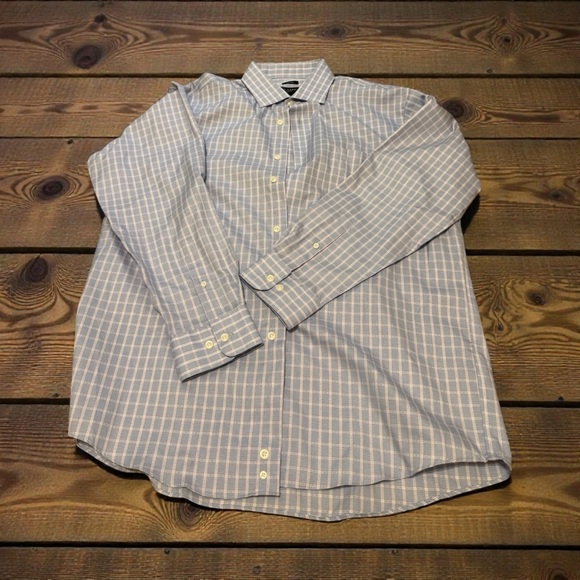 Pronto Uomo Other - Pronto Uomo Light Blue Plaid Shirt size 17 34/35